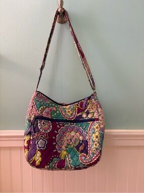 Vera Bradley Heather Quilted Shoulder Bag in Purple, Teal and Pink Paisley